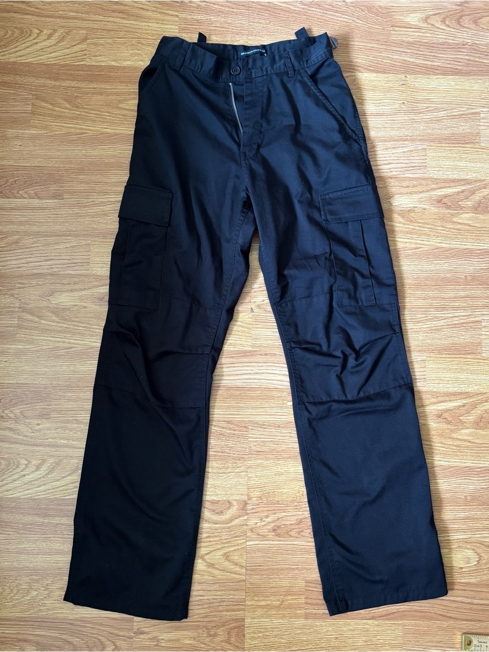 Brandy Melville Black Cargo Pants Women’s Side Adjuster Utility Straight Leg